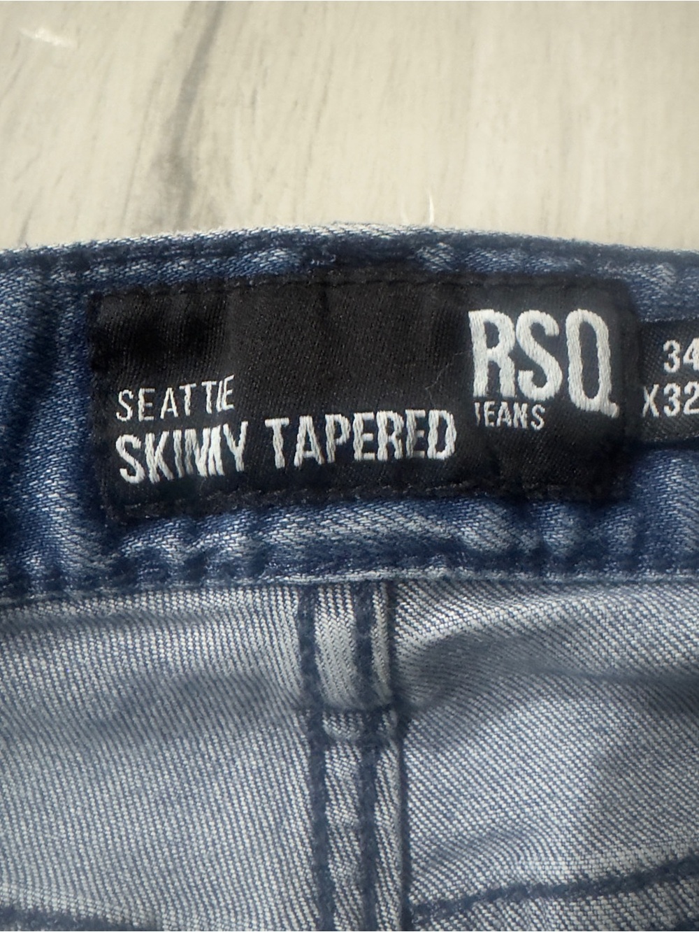RSQ Seattle Skinny Tapered Distressed Jeans 34x32 - Picture 5 of 6